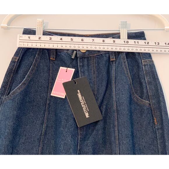 Pretty Little Thing Women’s Jeans High Rise Straight Leg Elasticated Hem Sz 2 - Picture 9 of 16